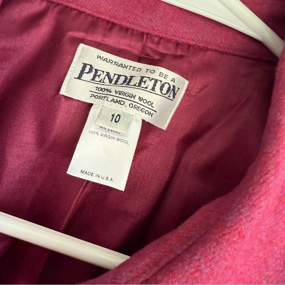 Vintage Pendleton Size 10 Magenta Pink 100% Virgen Wool Jacket NEW! - Picture 2 of 7